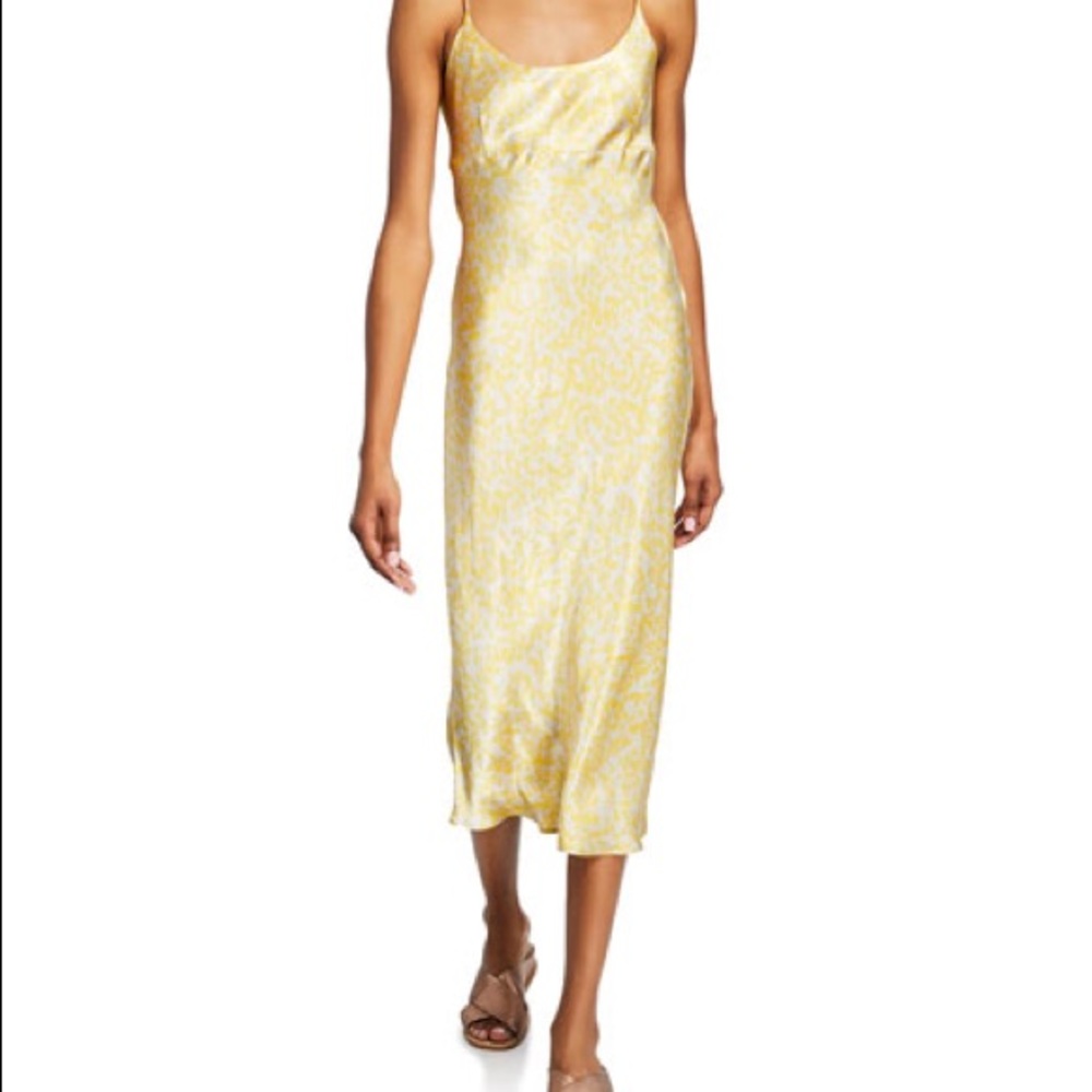 Ganni yellow slip dress size 36